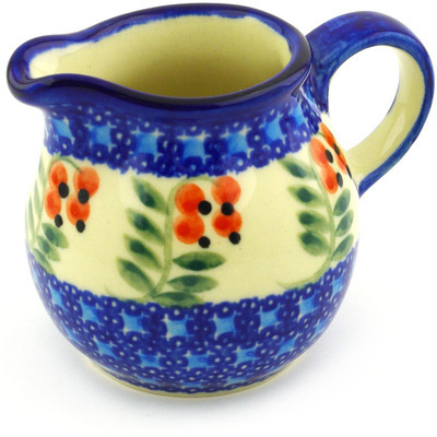 Polish Pottery Pitcher 8 oz Red Berries