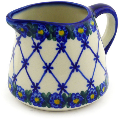 Polish Pottery Pitcher 8 oz Spring Lattice