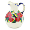 Polish Pottery Pitcher 82 oz Poinsettia Paradise UNIKAT