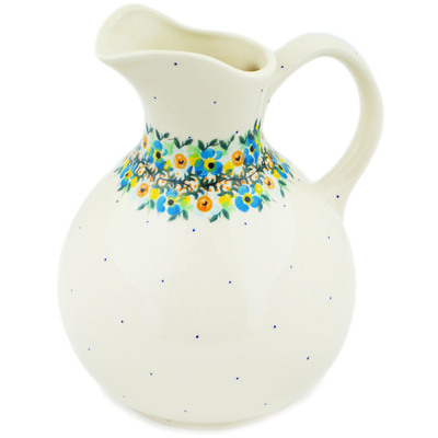 Polish Pottery Pitcher 82 oz Sweet Blooms UNIKAT