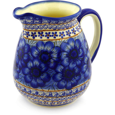 Polish Pottery Pitcher 86 oz Midnight UNIKAT