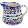 Polish Pottery Pitcher 9 oz Blue Cress