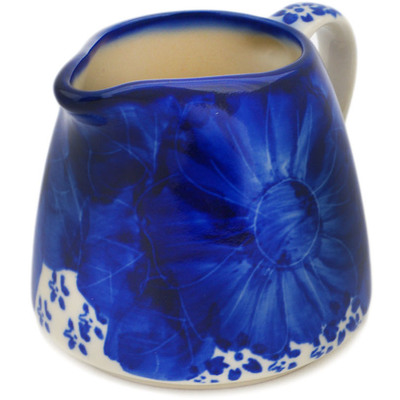 Polish Pottery Pitcher 9 oz Divine Cobalt UNIKAT