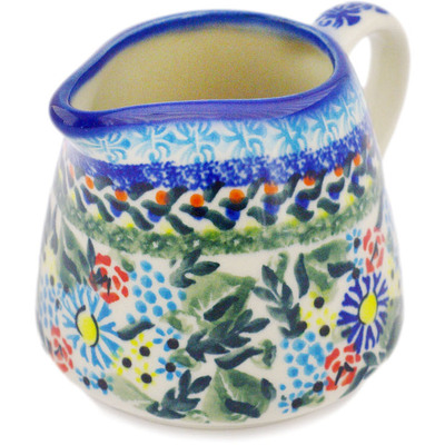 Polish Pottery Pitcher 9 oz Flor-de-lis UNIKAT