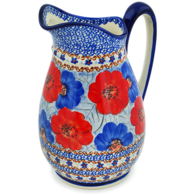 Polish Pottery Pitcher 93 oz Floral Gem UNIKAT