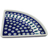 Polish Pottery Pizza Plate 11&quot; Peacock Leaves