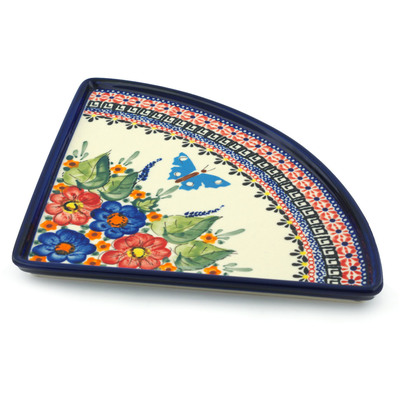 Polish Pottery Pizza Plate 11&quot; Spring Splendor UNIKAT