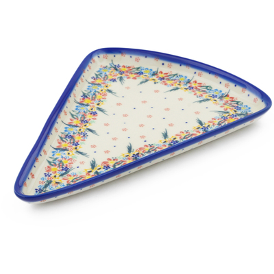 Polish Pottery Pizza Plate 12&quot; Wildflower Parade UNIKAT