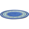 Polish Pottery Pizza Plate 13&quot; Blooming Blues