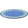 Polish Pottery Pizza Plate 13&quot; Blue Joy