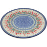 Polish Pottery Pizza Plate 13&quot; Crimson Bells