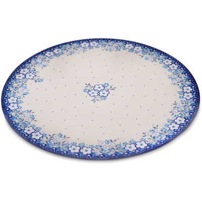 Polish Pottery Pizza Plate 13&quot; Floral Animation UNIKAT