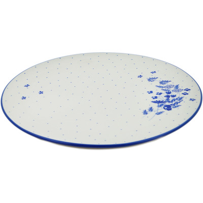 Polish Pottery Pizza Plate 13&quot; Floral Wind