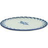 Polish Pottery Pizza Plate 13&quot; Flowers At Dusk