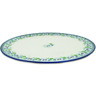 Polish Pottery Pizza Plate 13&quot; Green Flora