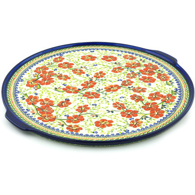 Polish Pottery Pizza Plate 17&quot; Amazing Concept UNIKAT