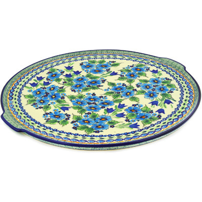 Polish Pottery Pizza Plate 17&quot; Evangeline UNIKAT