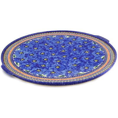 Polish Pottery Pizza Plate 17&quot; Regal Bouquet UNIKAT