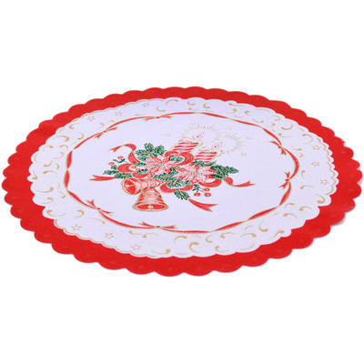 Textile Place Mat 13&quot; Twinkling Holiday Radiance Red