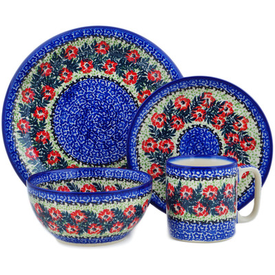 Polish Pottery Place Setting 10&quot; Front Porch Blooms