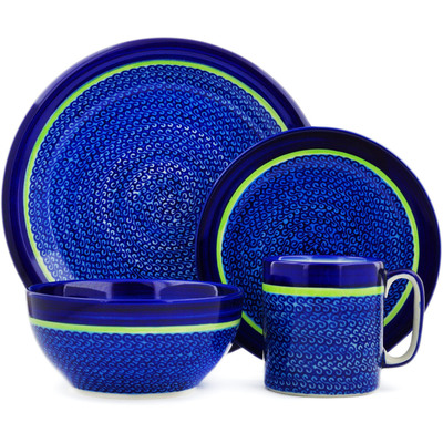 Polish Pottery Place Setting 10&quot; Midnight Eclipse