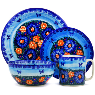 Polish Pottery Place Setting 10&quot; Midnight Garden
