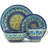 Polish Pottery Place Setting 10&quot; Pansy Morning