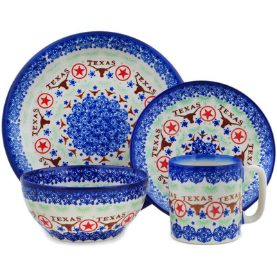 Polish Pottery Place Setting 10&quot; Texas State