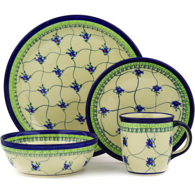 Polish Pottery Place Setting 11&quot; Country Trellis