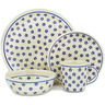 Polish Pottery Place Setting 11&quot; Daisy Dots