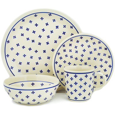 Polish Pottery Place Setting 11&quot; Dotted Daisy