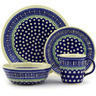 Polish Pottery Place Setting 11&quot; Grecian Peacock