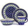 Polish Pottery Place Setting 11&quot; Peacock Evergreen