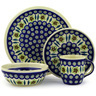Polish Pottery Place Setting 11&quot; Peacock Garden