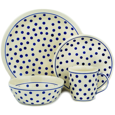 Polish Pottery Place Setting 11&quot; Polka Dot