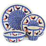 Polish Pottery Place Setting 11&quot; Rooster Parade