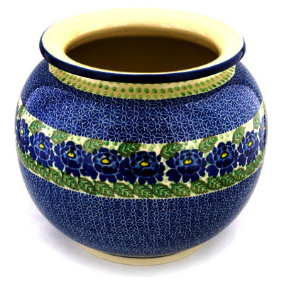 Polish Pottery Planter 12&quot; Blue Bliss