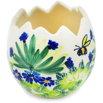 Polish Pottery Planter 3&quot; Bees A&#039;buzz UNIKAT