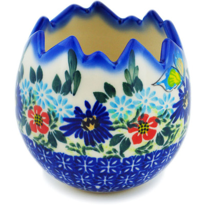 Polish Pottery Planter 3&quot; Butterfly Flower Bed UNIKAT