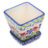 Polish Pottery Planter 3&quot; Wild Poppies UNIKAT