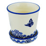 Polish Pottery Planter 4&quot; Cobalt Butterfly