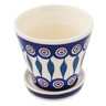 Polish Pottery Planter 4&quot; Peacock Leaves
