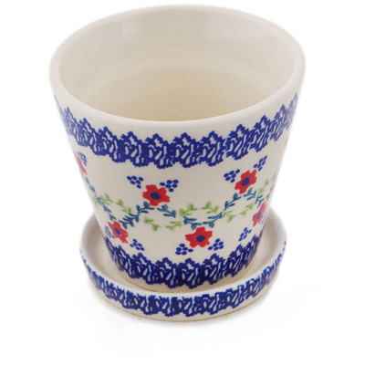 Polish Pottery Planter 4&quot; Rings Of Happiness