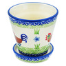 Polish Pottery Planter 4&quot; Rooster Strut UNIKAT