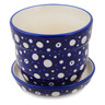 Polish Pottery Planter 5&quot; Blue Eye Scatter UNIKAT