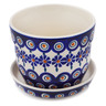 Polish Pottery Planter 5&quot; Peacock