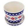 Polish Pottery Planter 5&quot; Poppies And Ferns