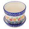 Polish Pottery Planter 5&quot; Wave Of Flowers