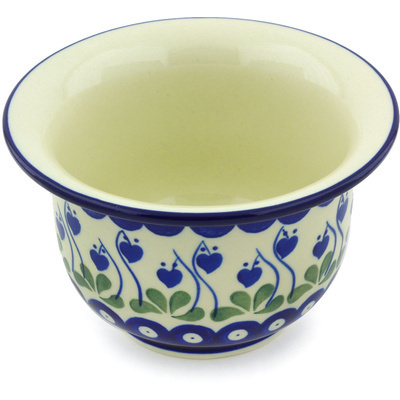 Polish Pottery Planter 6&quot; Bleeding Heart Peacock