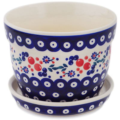 Polish Pottery Planter 6&quot; Burst Of Berries